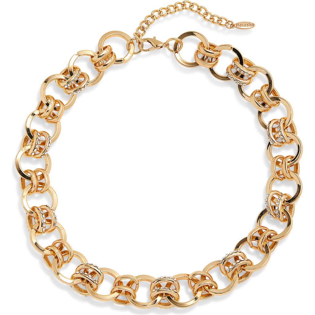 Tasha Circle Chain Link Necklace In Gold