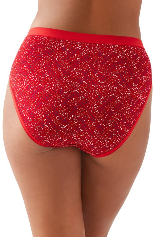 Wacoal Understated Cotton Blend High Leg Briefs In Red