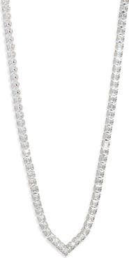 Nordstrom Chevron Cubic Zirconia Tennis Necklace