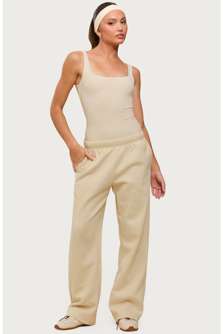 Liona Square Neck Bodysuit, Alternate, color, BEIGE