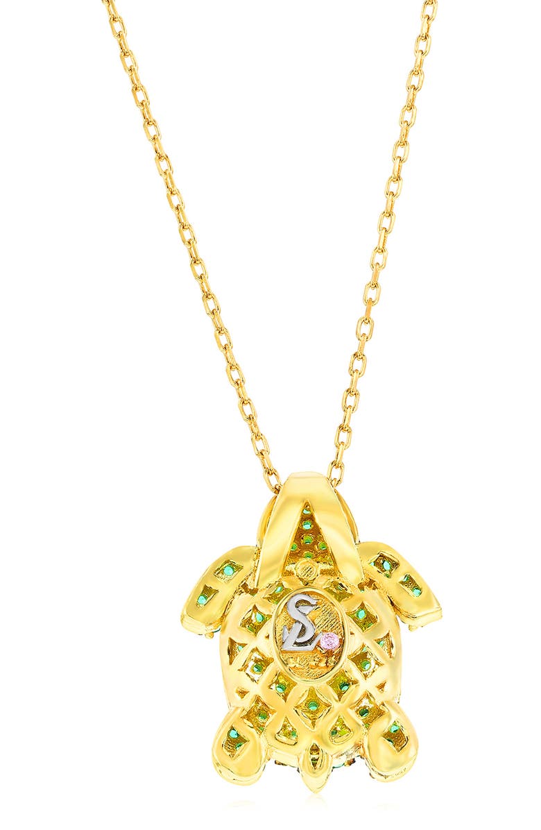 SUZY LEVIAN Pavé Turtle Pendant Necklace, Alternate, color, Green