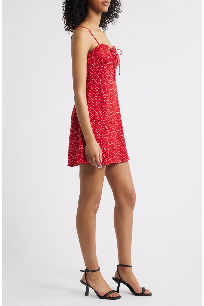 Love Birds Print Sleeveless Minidress, Alternate, color, RED