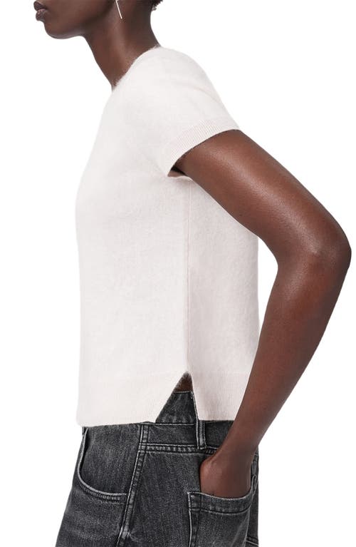 Allsaints Rebel Short Sleeve Cashmere Sweater In White