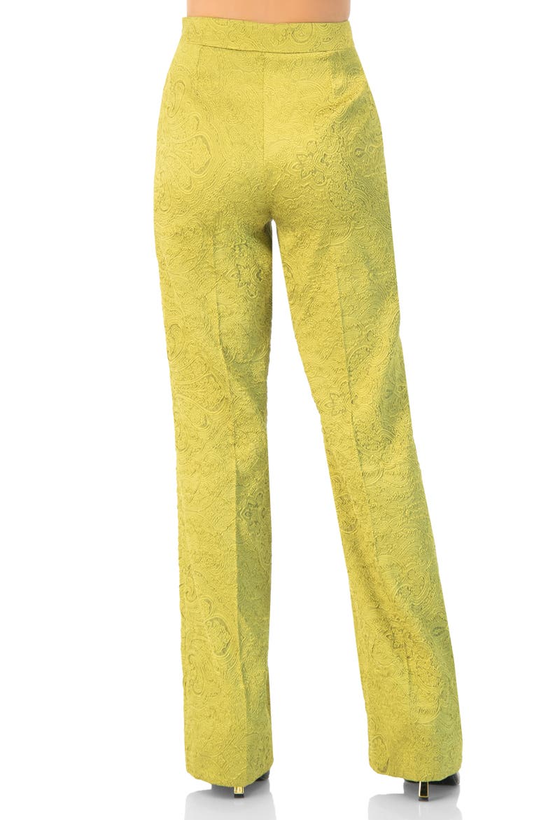 Wide-Leg Straight Trousers with Wide Hem, Alternate, color, Green