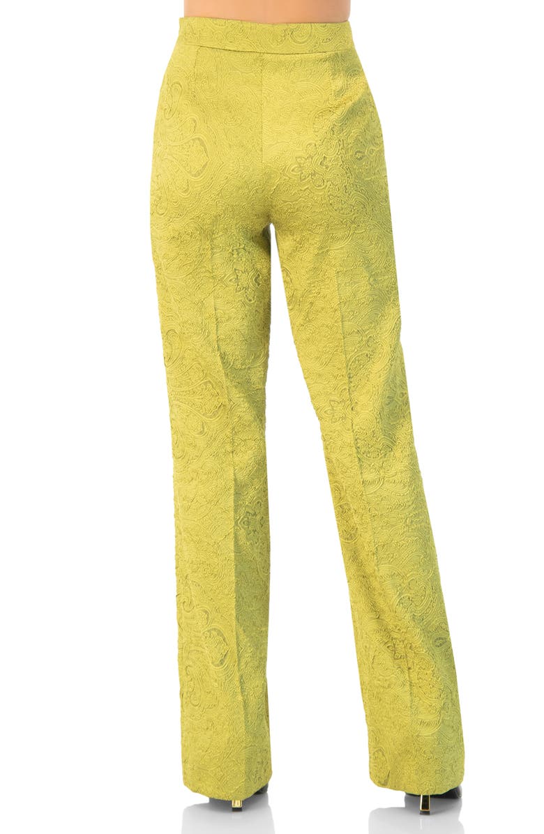 IVONNE Wide-Leg Straight Trousers with Wide Hem, Alternate, color, Green