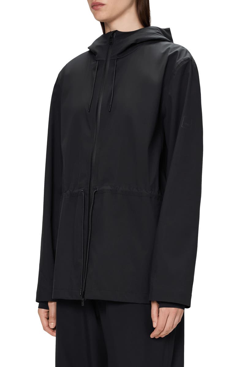 Rains Suva Hardshell Waterproof Hooded Rain Jacket, Alternate, color, Black