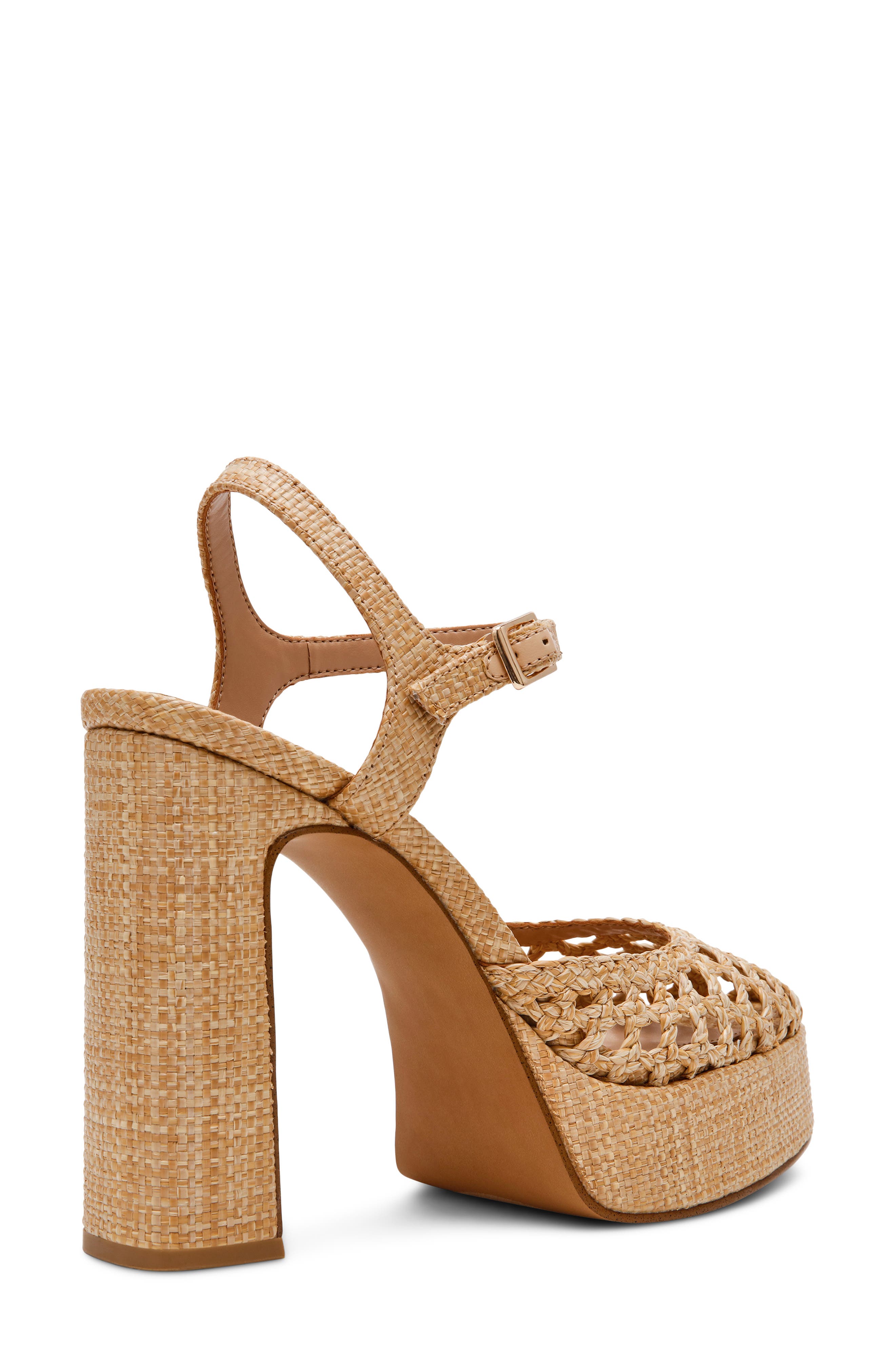 Steve Madden Lexie Ankle Strap Platform Pump, Alternate, color, Natural