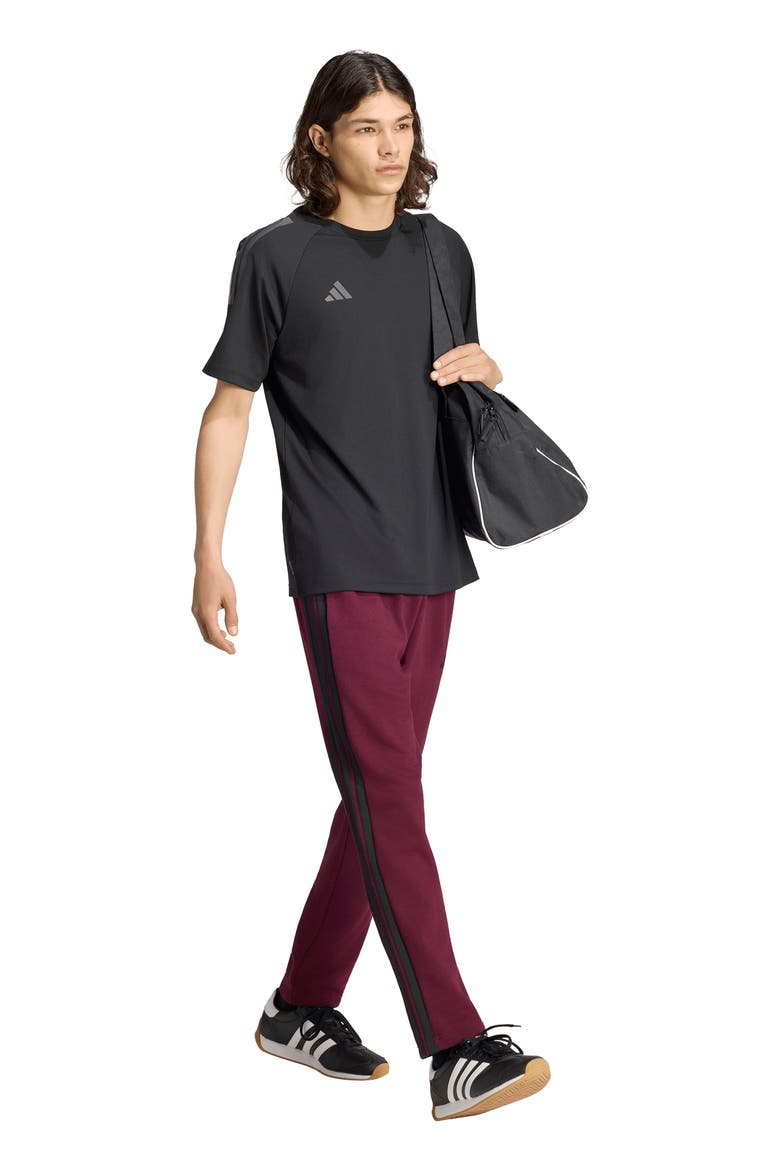 Essentials 3-Stripes Fleece Joggers, Alternate, color, MAROON/ BLACK
