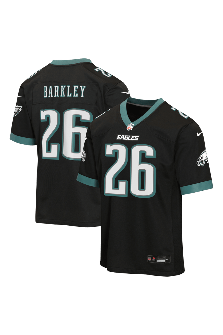 Youth Nike Saquon Barkley Black Philadelphia Eagles Alternate Game Jersey, Main, color, Black