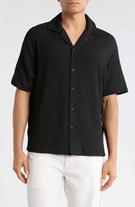 Cactus Man Texture Short Sleeve Button-Up Shirt
