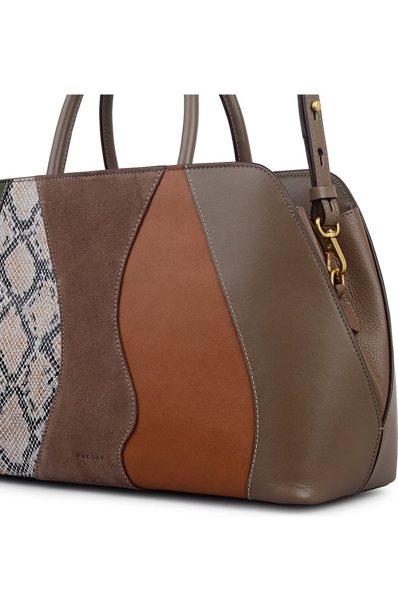 Radley Liverpool Street - Patchwork Medium Ziptop Satchel Bag, Alternate, color, Coffee