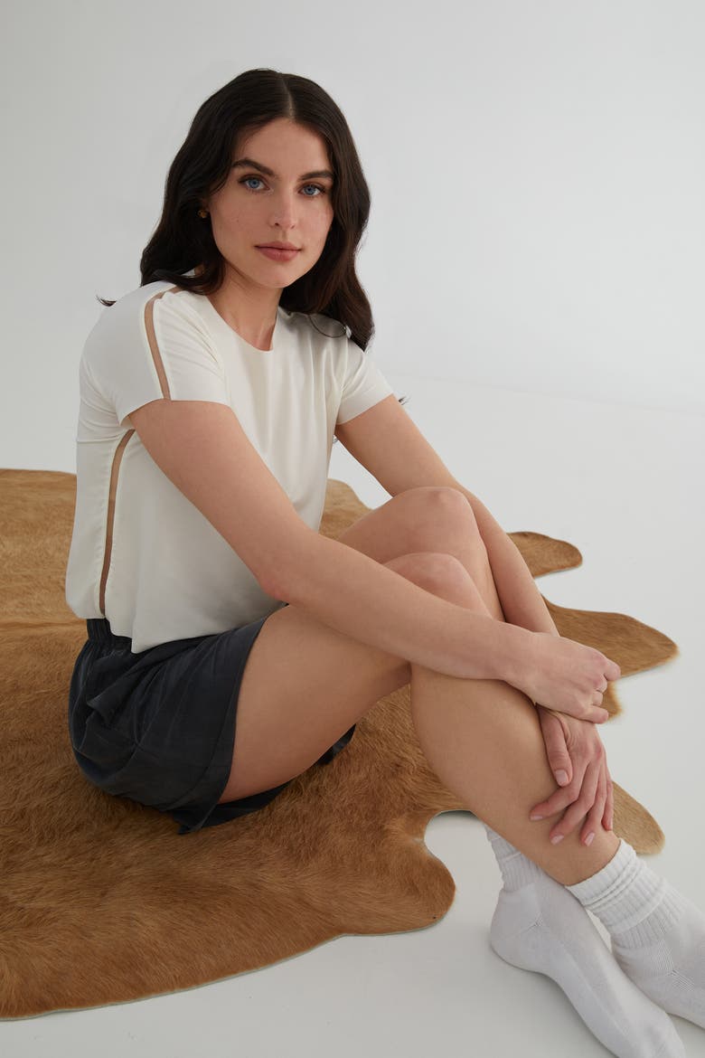 The Cupro Infinity Tee Crop, Alternate, color, SALT