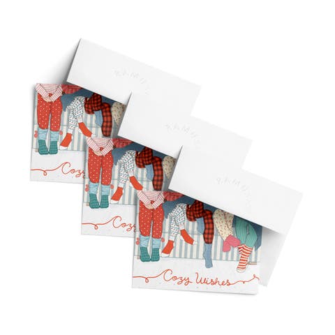 Winter/Holiday Greeting Card Pack Sets (3 ct) Cozy Wishes