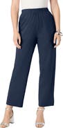 Roaman's Soft Knit Straight Leg Capri Pant