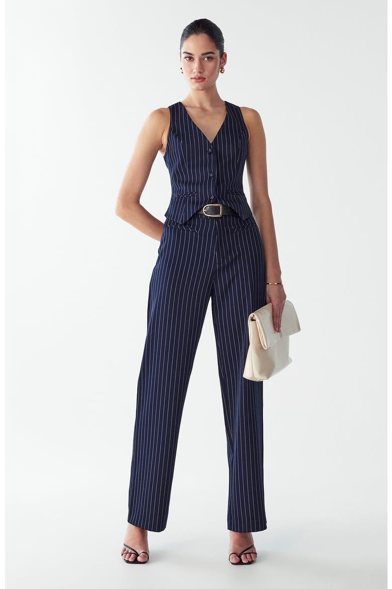 Katherine Pants, Alternate, color, Navy Pinstripe