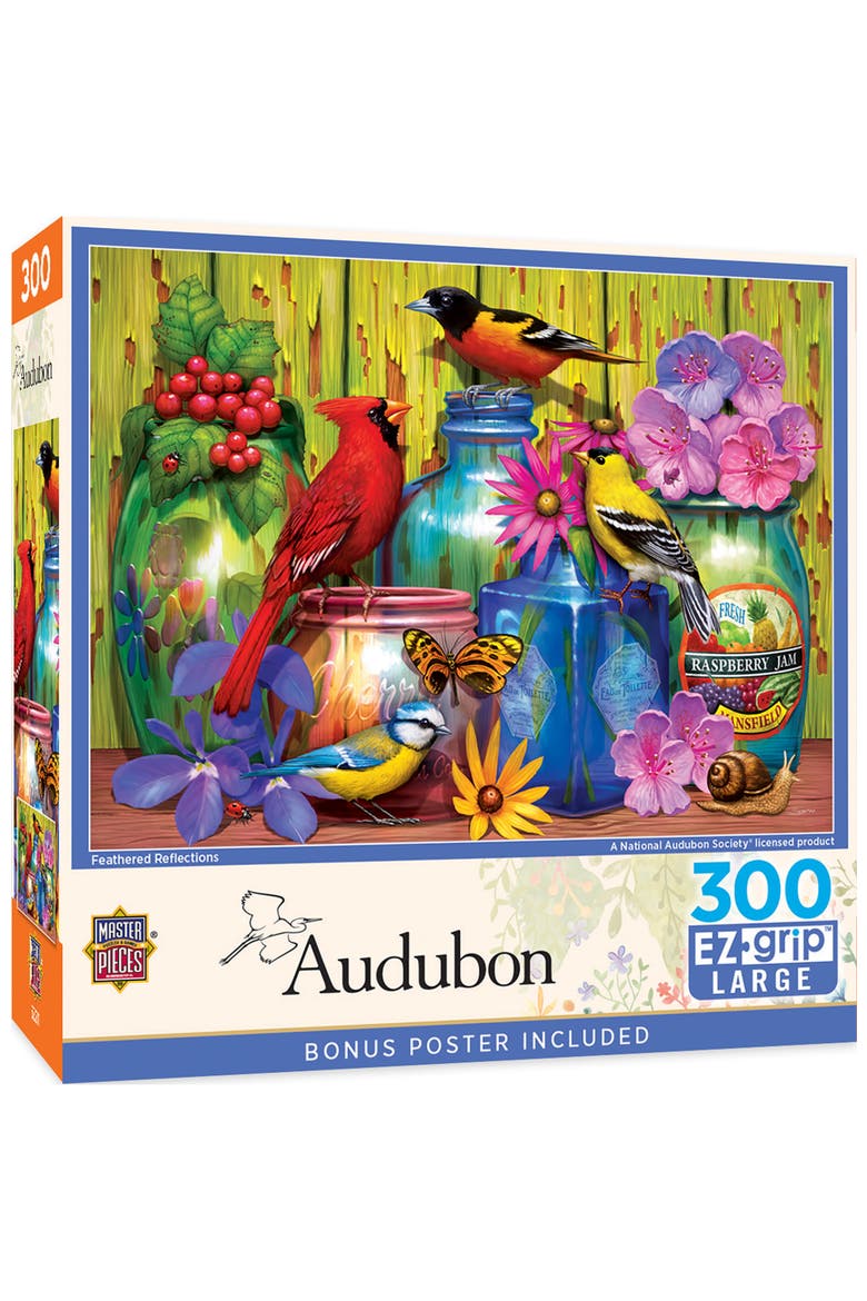 Feathered Reflections 300 Piece Puzzle, Main, color, Multicolor