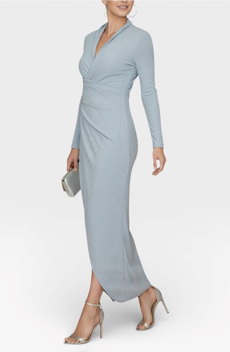 RACHEL Rachel Roy Bret Wrap Front Maxi Dress, Alternate, color, Silver