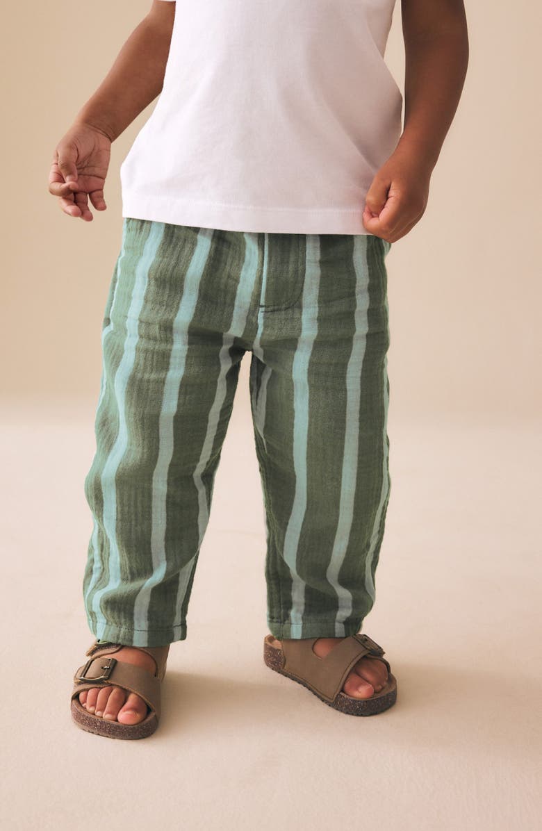 NEXT Kids' Stripe Cotton Pants, Alternate, color, Green