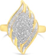 Haus of Brilliance 10K Yellow Gold 3/4 Cttw Diamond Cocktail Ring