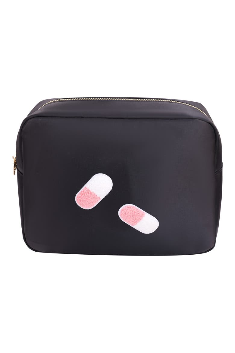 Extra Large Pill Cosmetics Bag, Main, color, BLACK