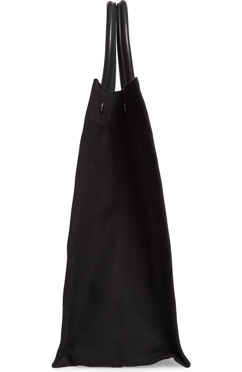 Saint Laurent Noe Leopard Canvas Tote, Alternate, color,