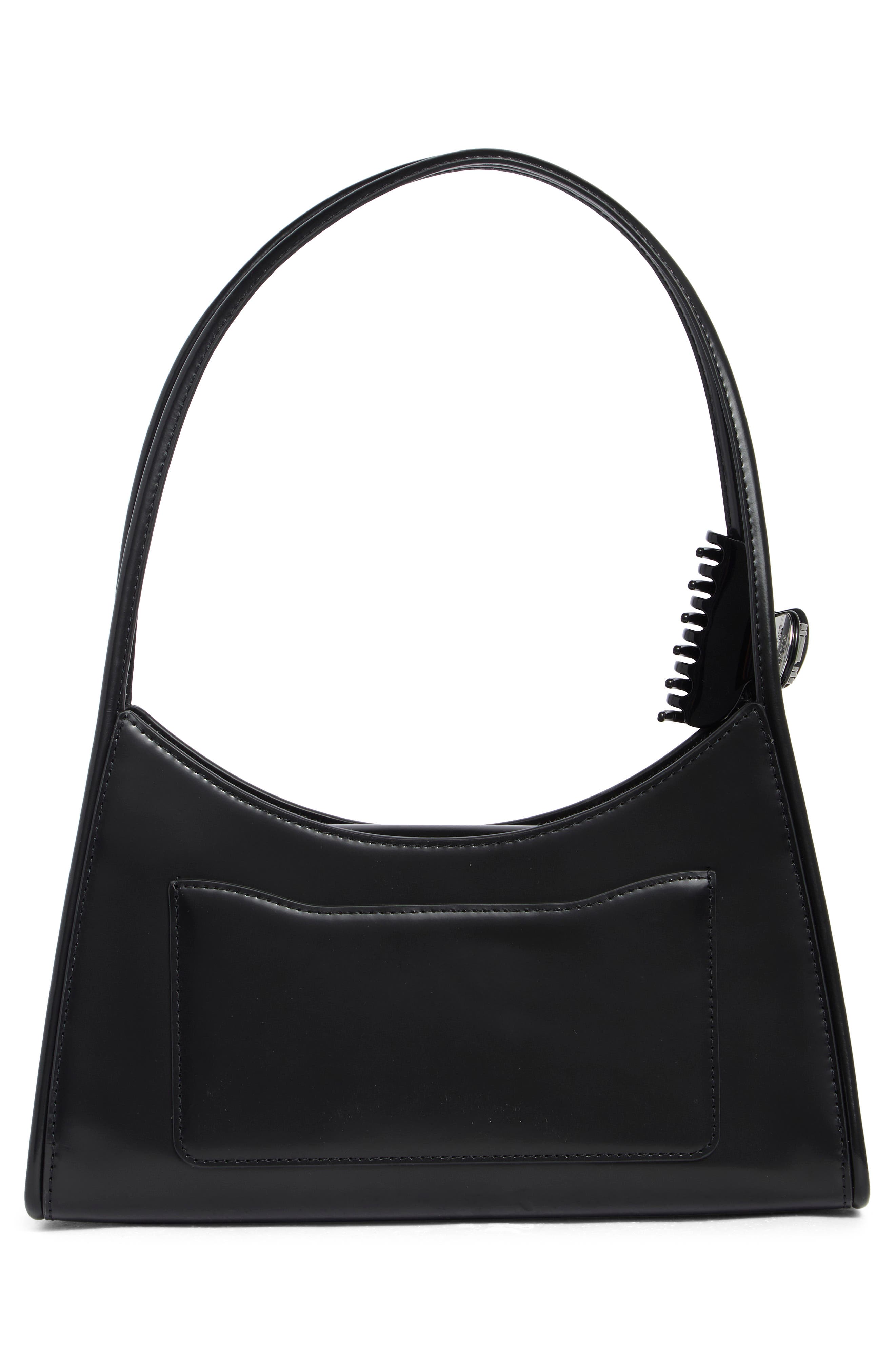 The Claw Clip Shoulder Bag, Alternate, color, BLACK