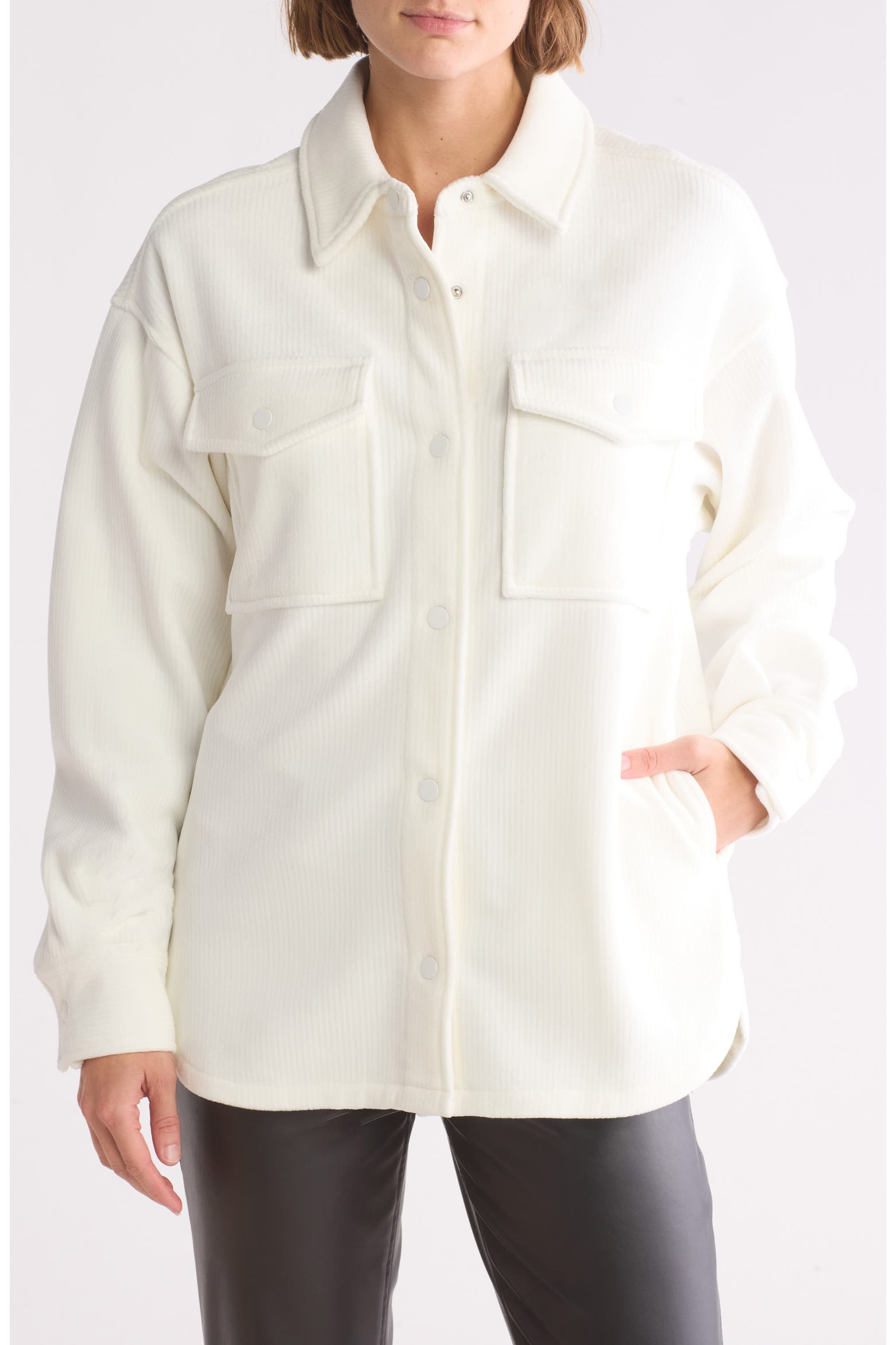 Thread Cleanner Thread & Supply Velour Corduroy Shacket (Women) | Nordstromrack