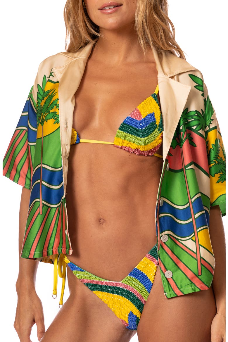 Octavia Crop Cover-Up Shirt, Alternate, color, OPEN BEIGE
