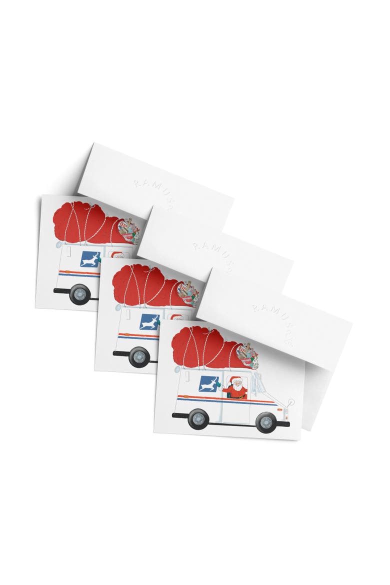 Winter/Holiday Greeting Card Pack Sets (3 ct) Santa Delivery Man, Main, color, Multi-Pack