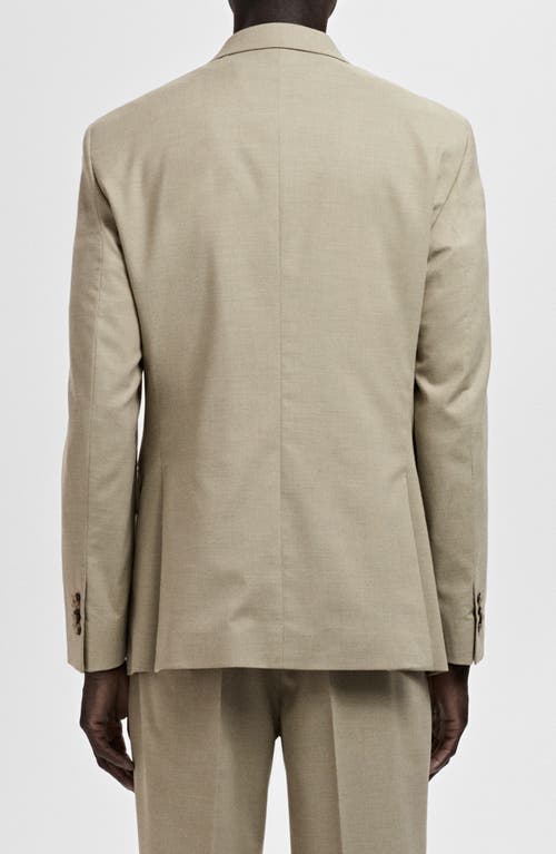 Mango Milan Slim Fit Linen Blazer In Green