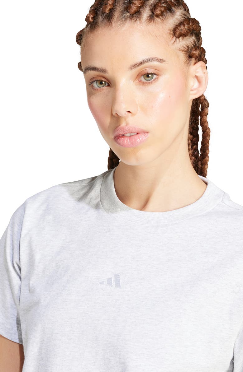 adidas Essentials Small Logo Cotton T-Shirt, Alternate, color, Light Grey Heather/ White/