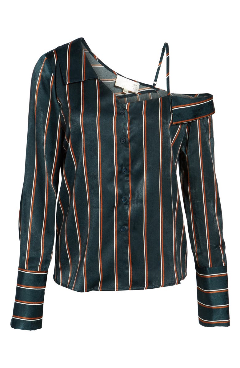 J.O.A. One-Shoulder Stripe Shirt, Alternate, color, 