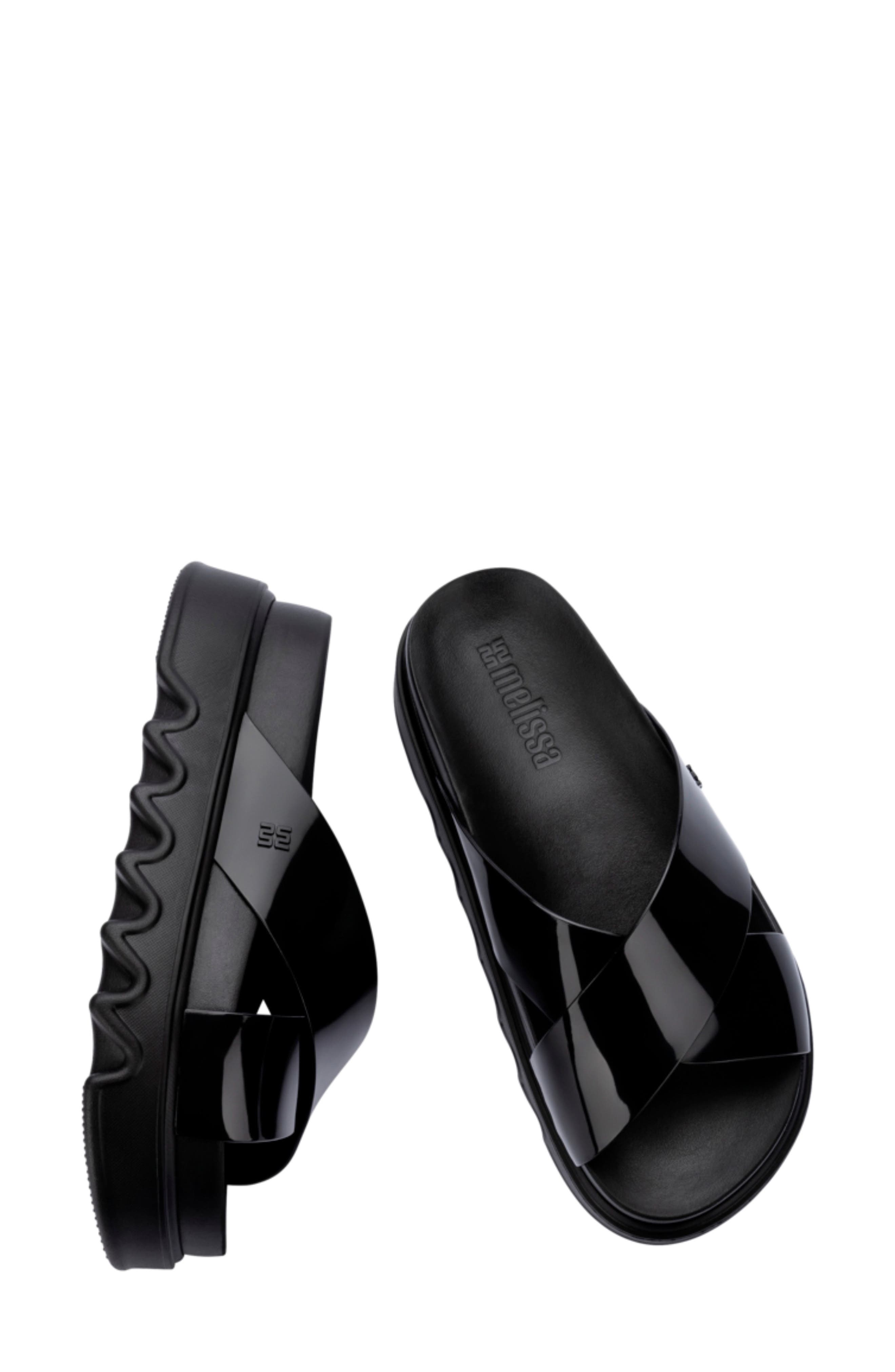 Melissa Cozy Cross Platform Slide Sandal, Alternate, color, Black