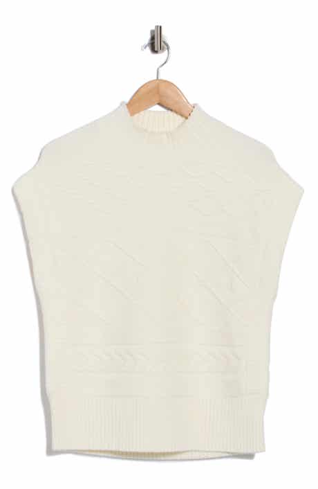 Mock Neck Cable Knit Vest