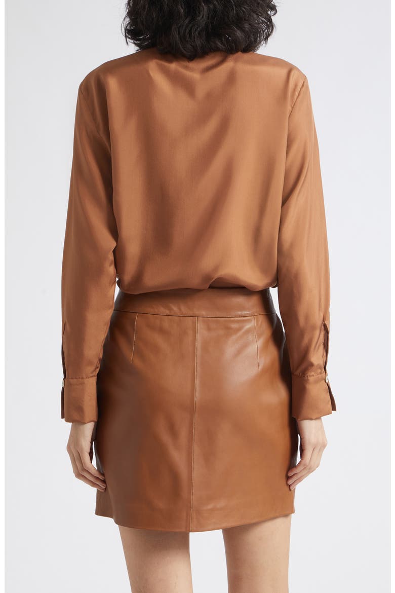 Leather Miniskirt, Alternate, color, TOBACCO BROWN