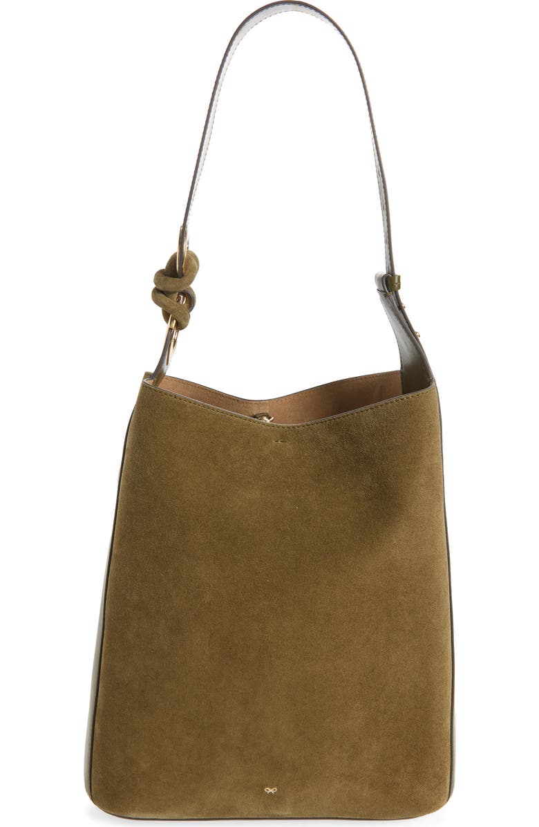 Anya Hindmarch Ringo Suede North/South Shoulder Bag, Alternate, color, Bonsai