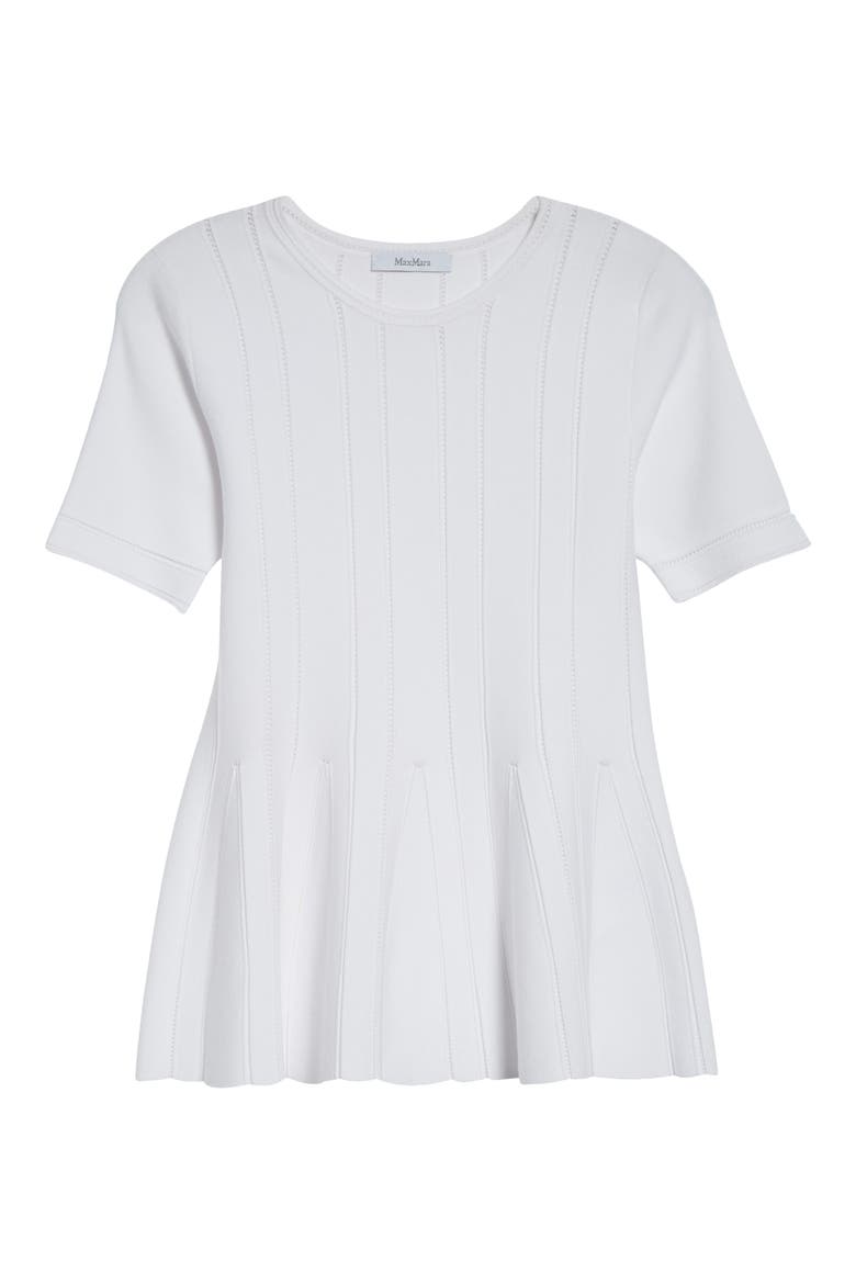 Epoche Short Sleeve Peplum Sweater, Alternate, color, WHITE