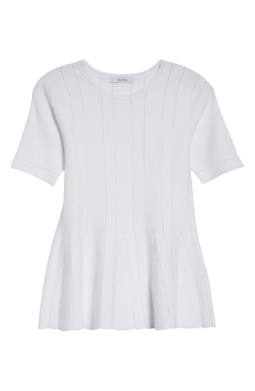 Max Mara Epoche Short Sleeve Peplum Sweater In White
