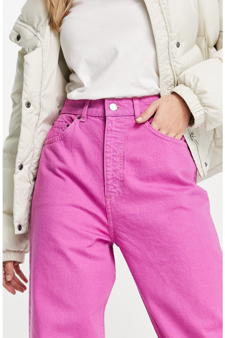 High Waist Nonstretch Balloon Jeans, Alternate, color, BRIGHT PINK