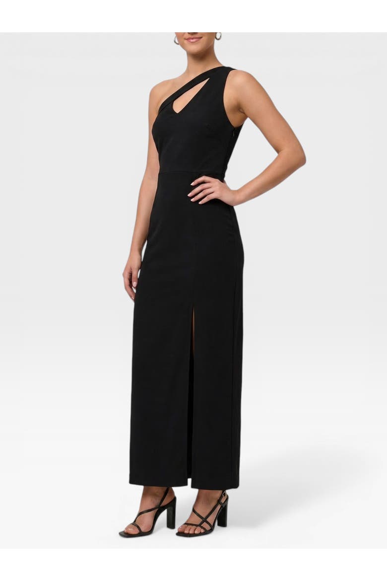 Lara One-Shoulder Cutout Maxi Dress, Alternate, color, Black