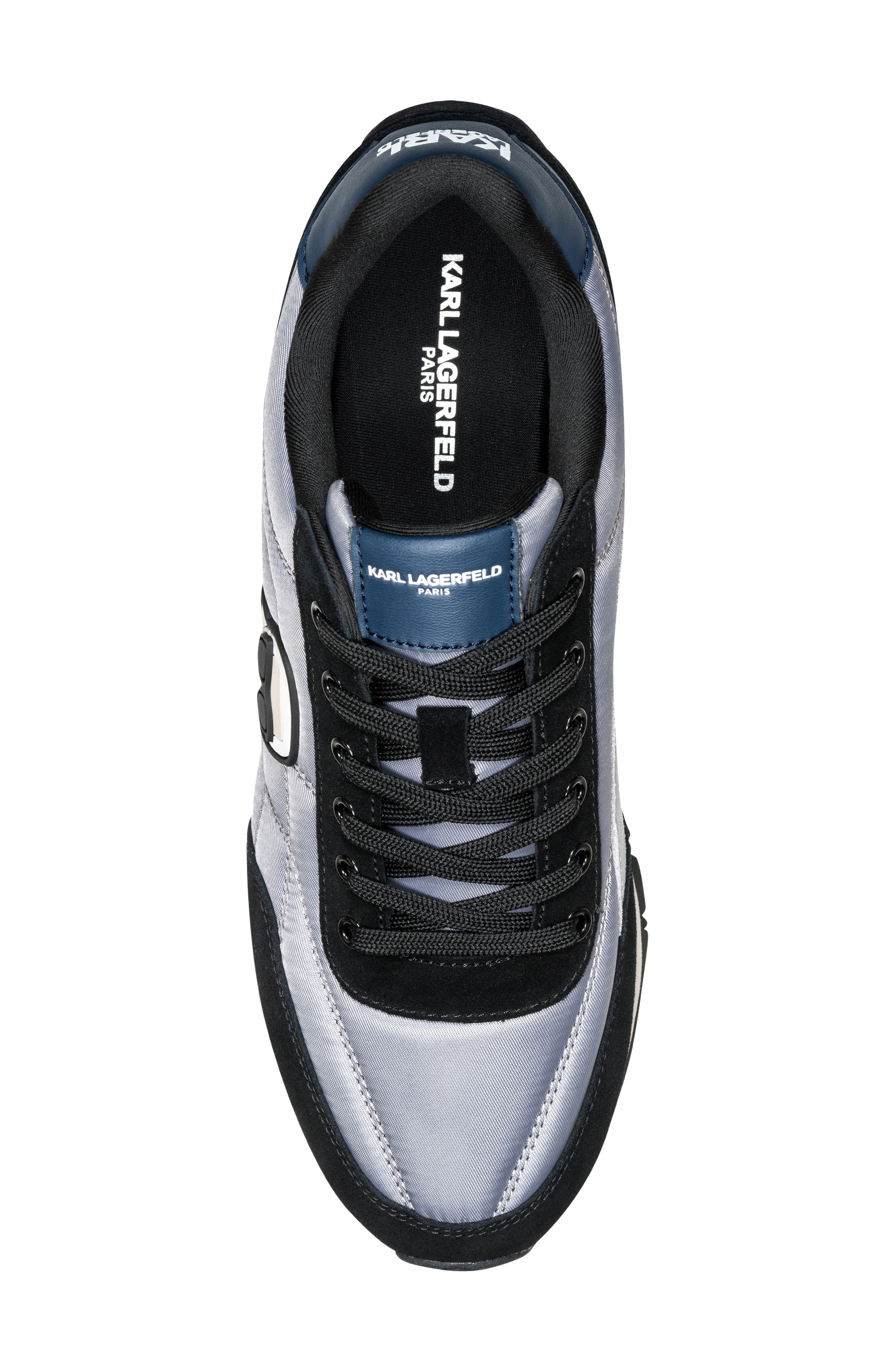 Gault Leather Sneaker, Alternate, color, BLACK/ SILVER