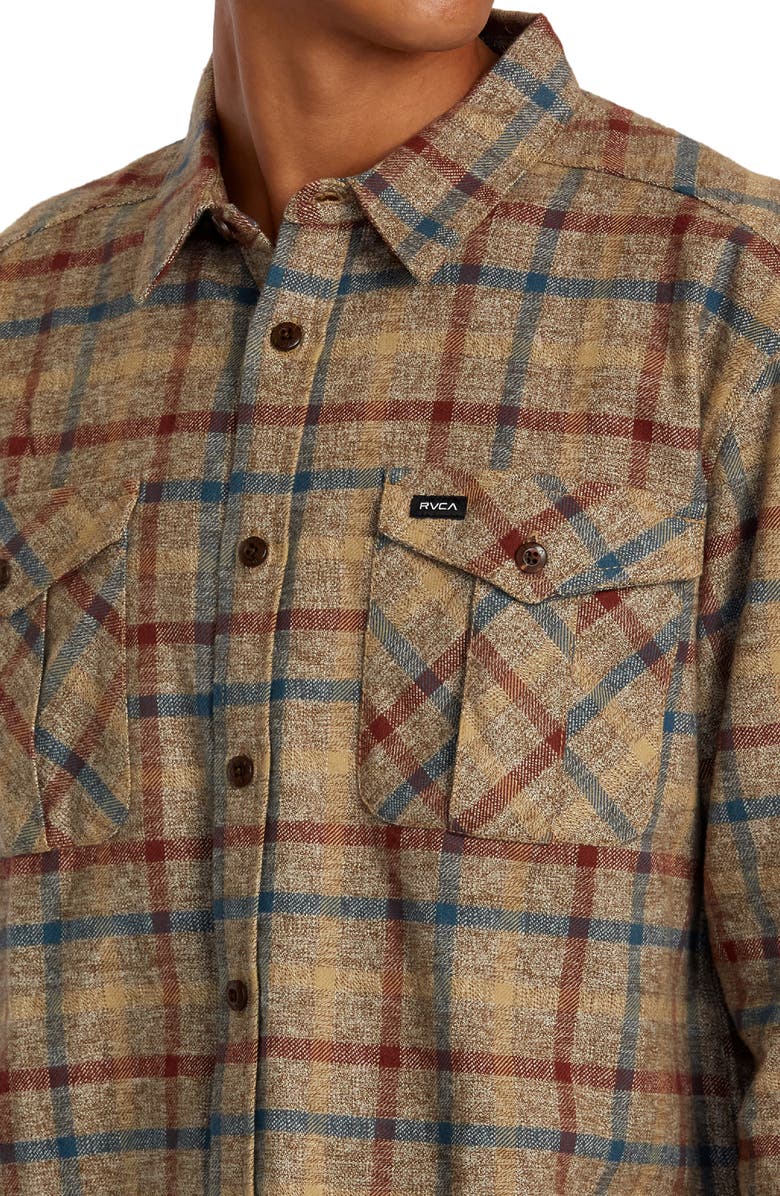 RVCA Hughes Relaxed Fit Check Flannel Button-Up Shirt Jacket, Alternate, color, 