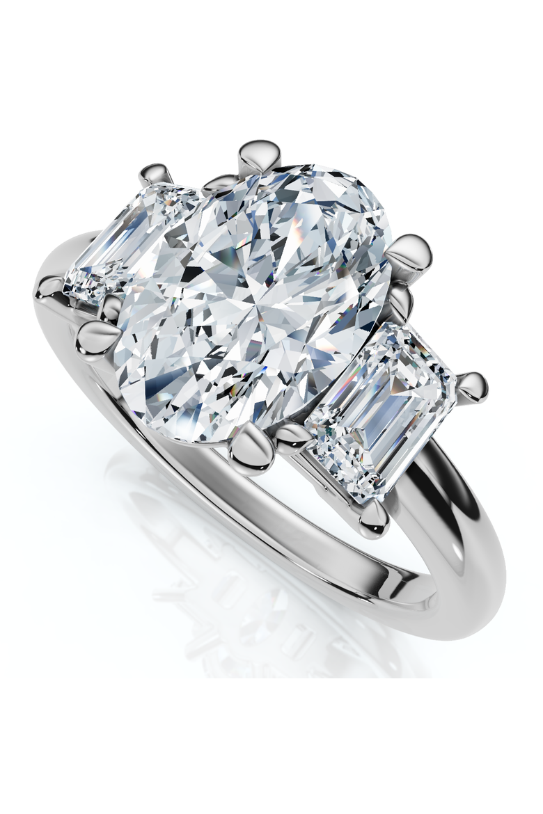 Certified 2 3/4Ct Jenn Oval Diamond Engagement Ring 14k Gold or Platinum Lab, Alternate, color, 14k White Gold