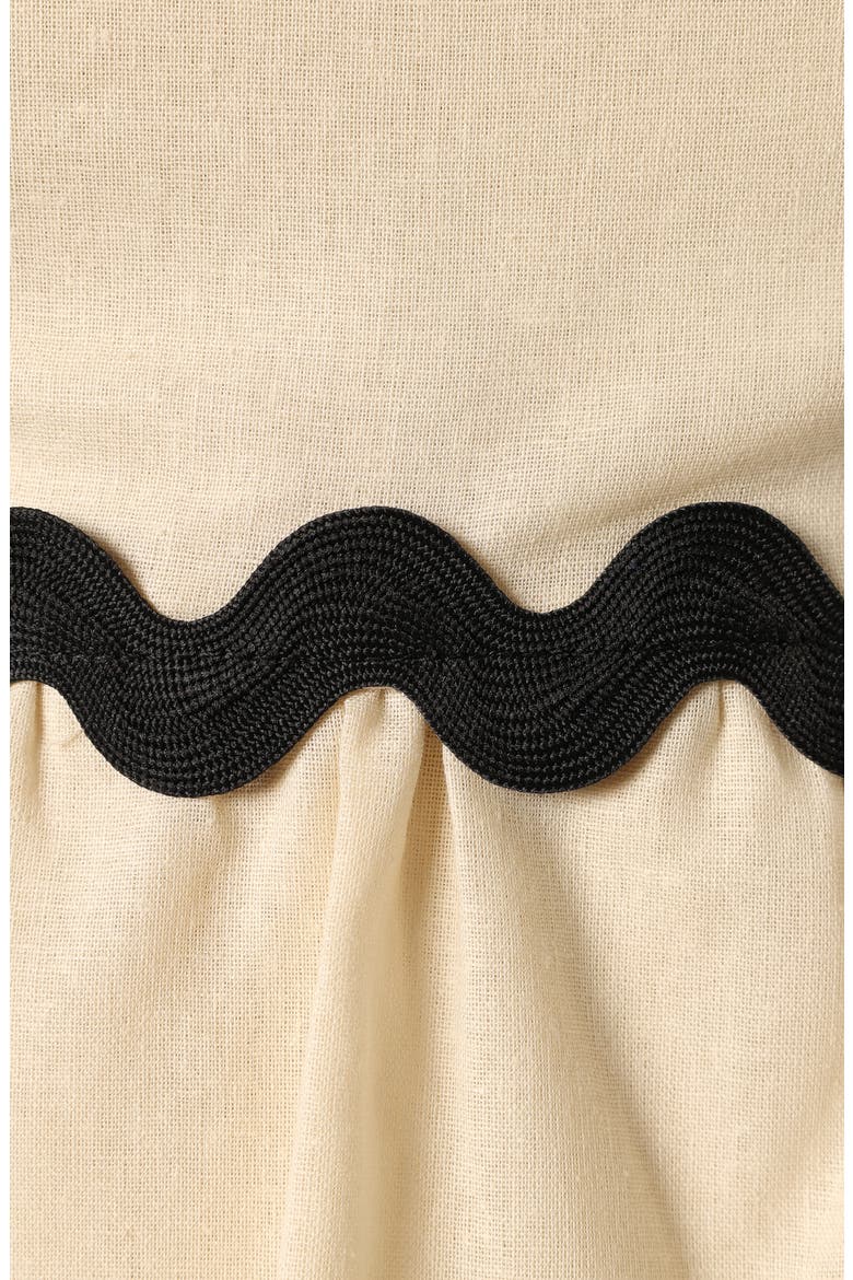 Mollymook Rickrack Trim Sleeveless Peplum Top, Alternate, color, CREAM BLACK