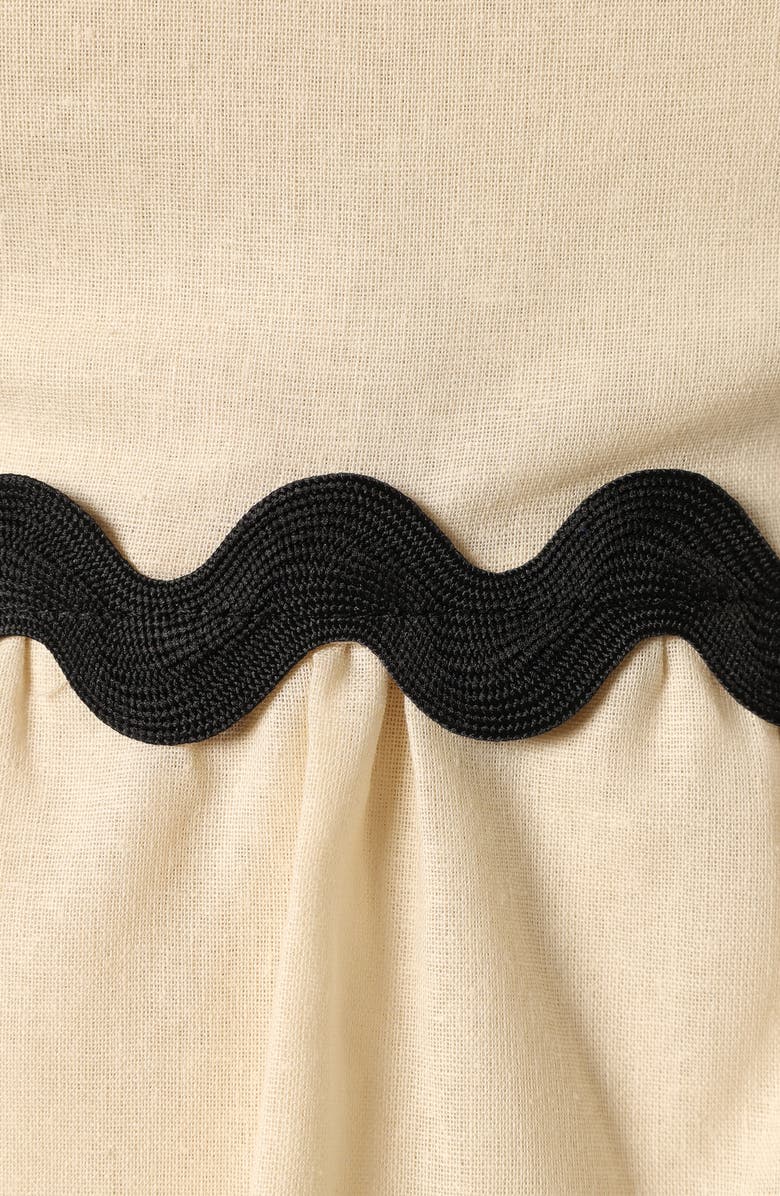 Petal & Pup Mollymook Rickrack Trim Sleeveless Peplum Top, Alternate, color, Cream Black