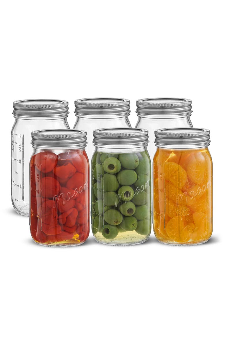 JoyJolt 42-Piece Mason Jars with Airtight Lids, Alternate, color, Clear