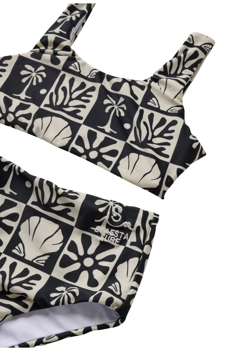 SEAESTA SURF Kids' Beach Check Two-Piece Swimsuit, Alternate, color, Charcoal