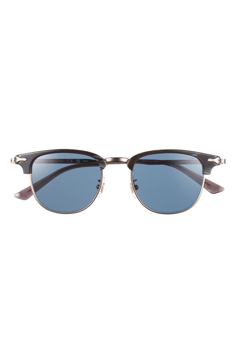Montblanc 48mm Square Sunglasses, Alternate, color, Grey Gold Blue
