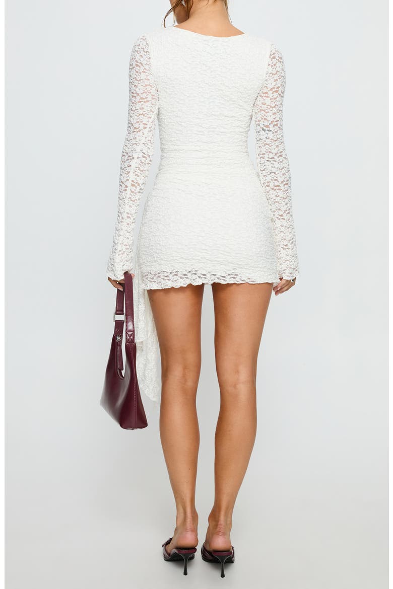Oliwyn Lace Long Sleeve Minidress, Alternate, color, WHITE