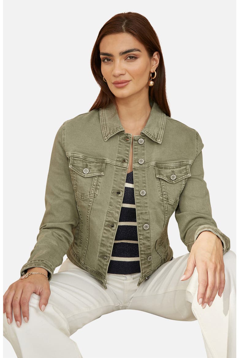 Stretch Cotton Denim Jacket, Alternate, color, Green
